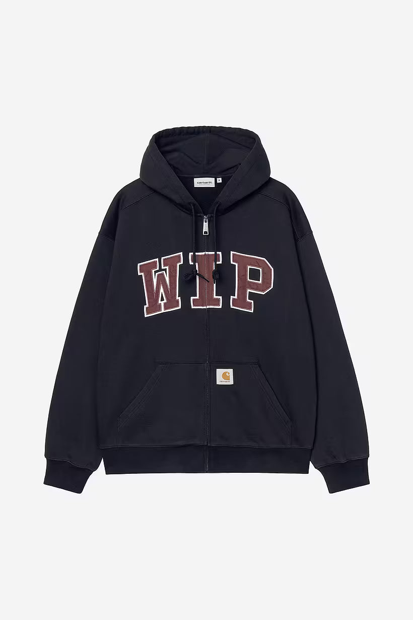 Hooded WIP Sweat Jacket - Dark Navy Stone Washed