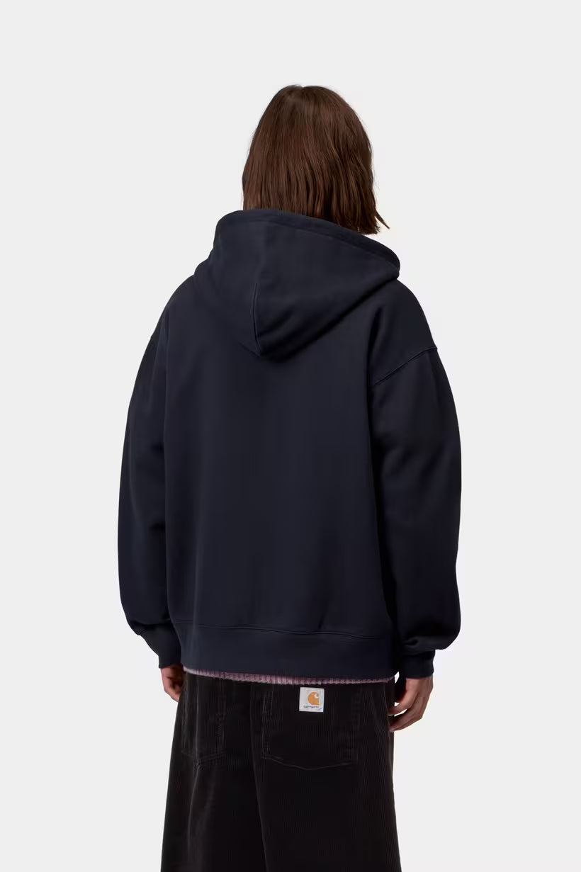 Hooded WIP Sweat Jacket - Dark Navy Stone Washed
