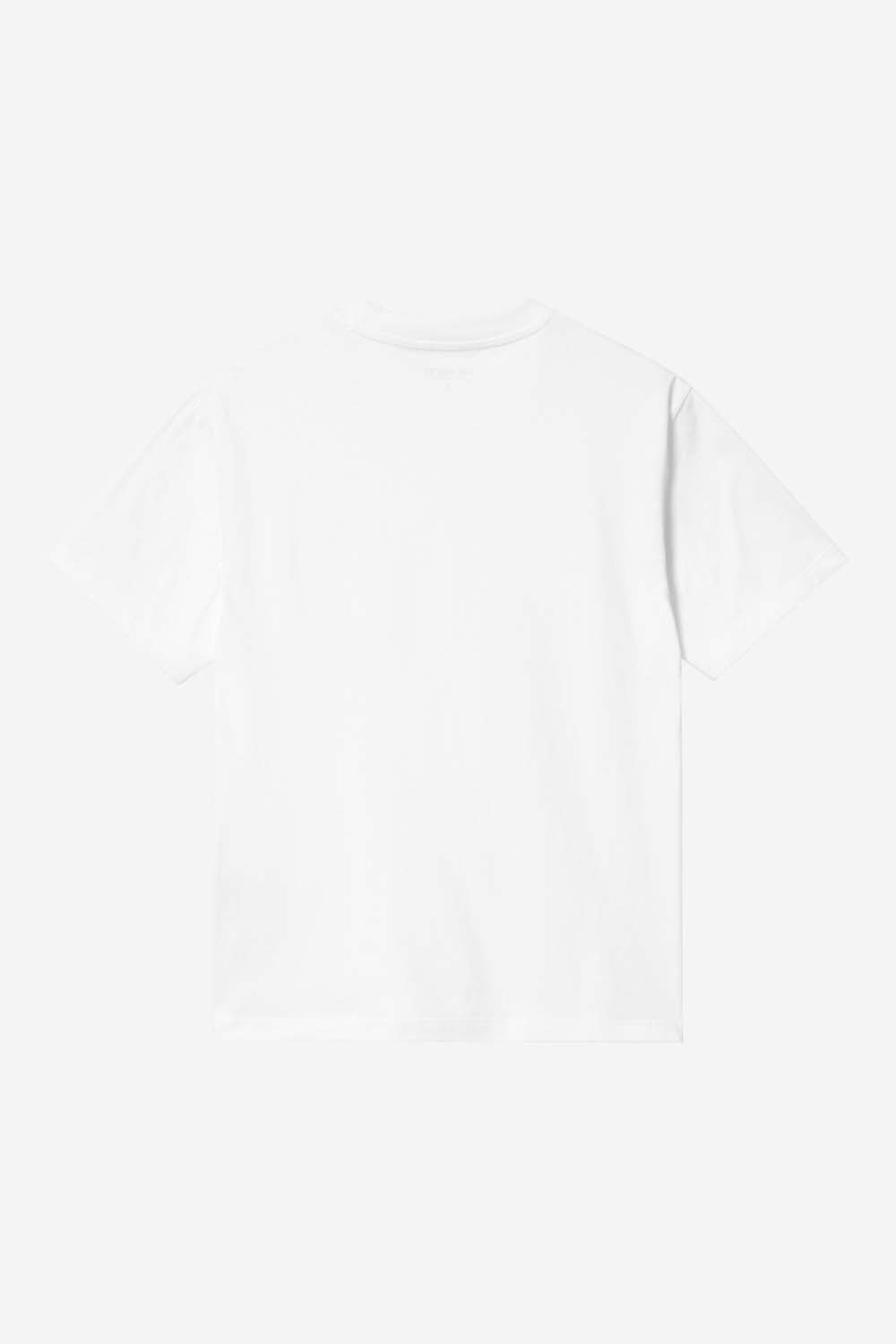 W' S/S Pocket Small Heart T-Shirt - White / Red